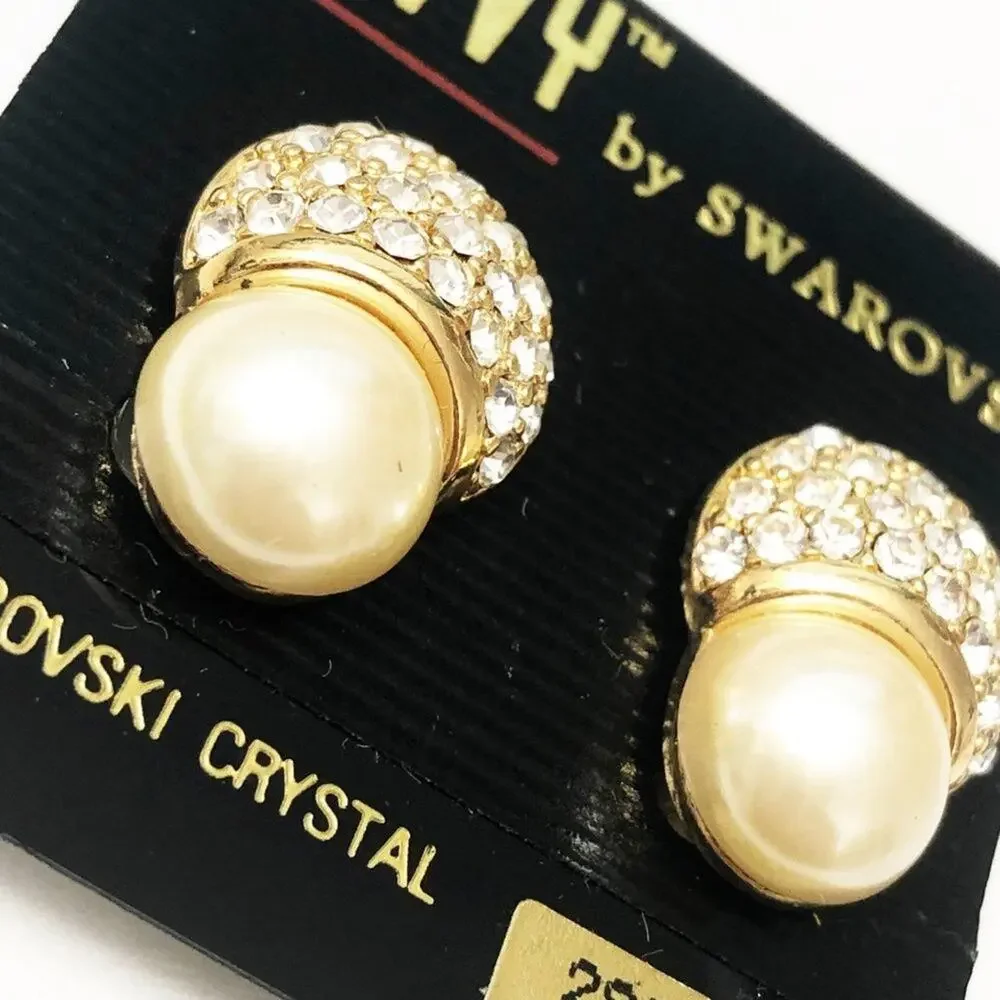 Vintage Savvy by Swarovski Mushroom Earrings NOS